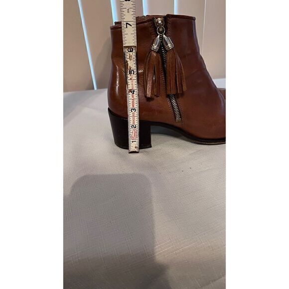 Russell & Bromley Tan Tassal Brown Leather Chelsea side zip boots side 9 EU 39.5 - Picture 11 of 12